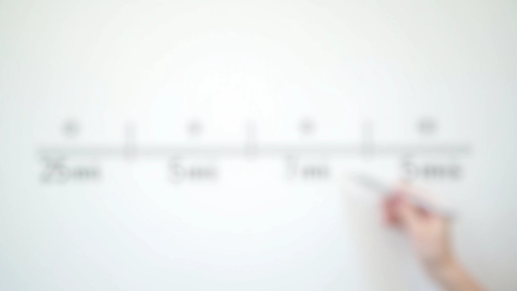 Timeline pe tablă cu patru intervale de 25 minute și pauze, desenat cu marker colorat pe fundal alb